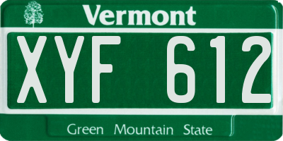 VT license plate XYF612