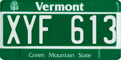 VT license plate XYF613