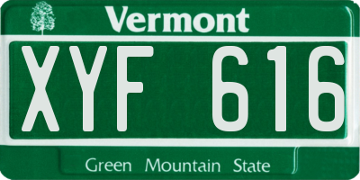 VT license plate XYF616