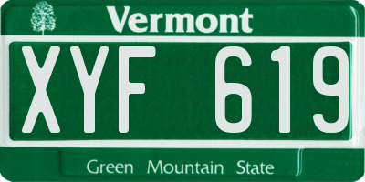 VT license plate XYF619