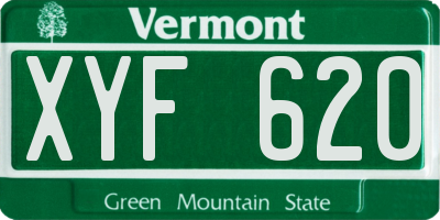 VT license plate XYF620