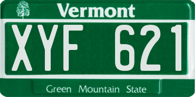 VT license plate XYF621