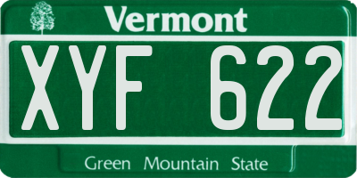 VT license plate XYF622
