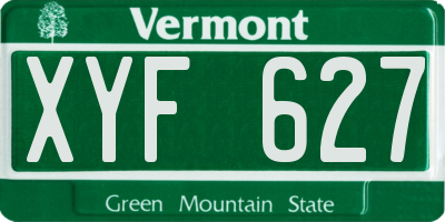 VT license plate XYF627