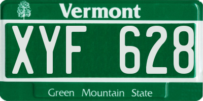 VT license plate XYF628