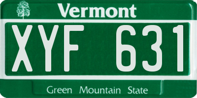 VT license plate XYF631