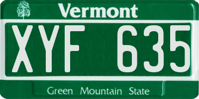 VT license plate XYF635