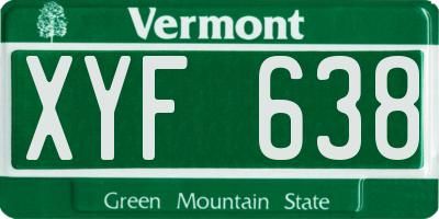 VT license plate XYF638