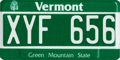 VT license plate XYF656