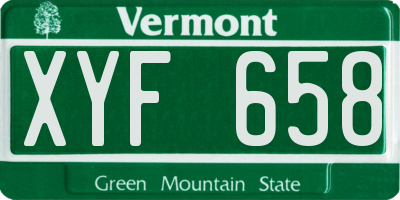 VT license plate XYF658