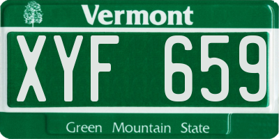 VT license plate XYF659
