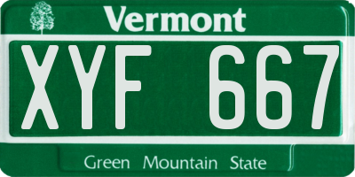 VT license plate XYF667