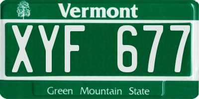 VT license plate XYF677