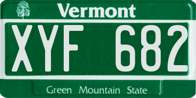 VT license plate XYF682