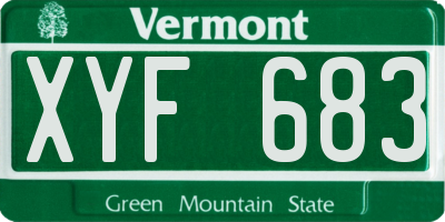 VT license plate XYF683