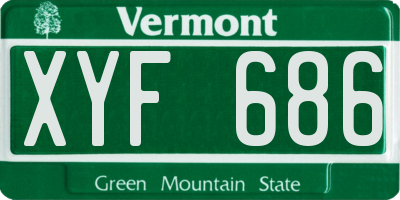 VT license plate XYF686