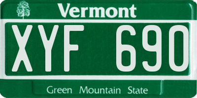 VT license plate XYF690