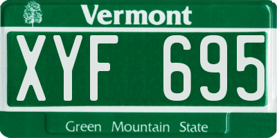 VT license plate XYF695