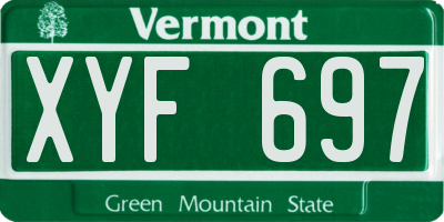 VT license plate XYF697