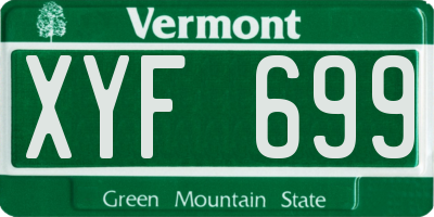 VT license plate XYF699