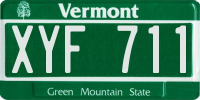 VT license plate XYF711