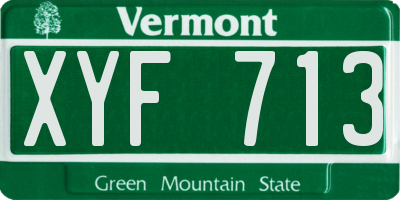 VT license plate XYF713
