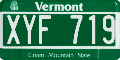 VT license plate XYF719