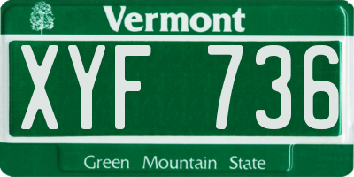 VT license plate XYF736