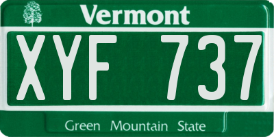 VT license plate XYF737