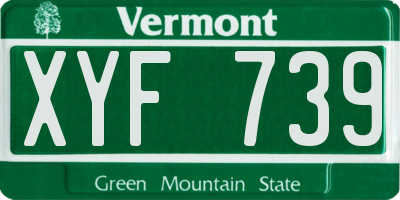 VT license plate XYF739