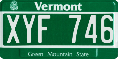 VT license plate XYF746