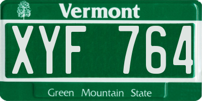 VT license plate XYF764