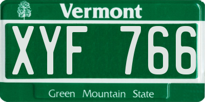 VT license plate XYF766