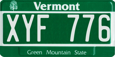 VT license plate XYF776