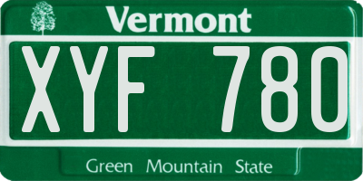 VT license plate XYF780