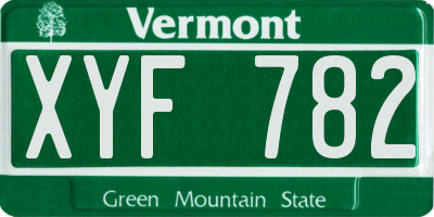 VT license plate XYF782
