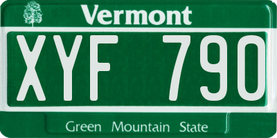 VT license plate XYF790
