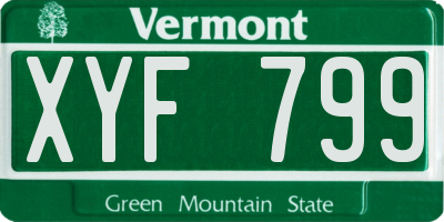 VT license plate XYF799