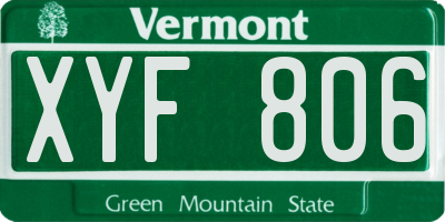 VT license plate XYF806