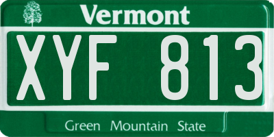 VT license plate XYF813
