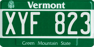 VT license plate XYF823