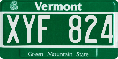 VT license plate XYF824