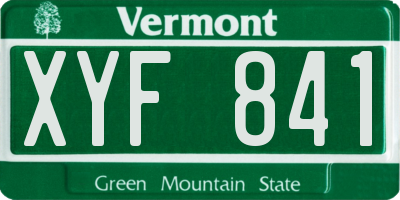 VT license plate XYF841