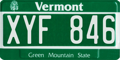 VT license plate XYF846