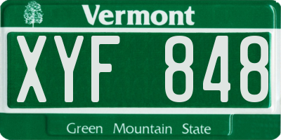VT license plate XYF848