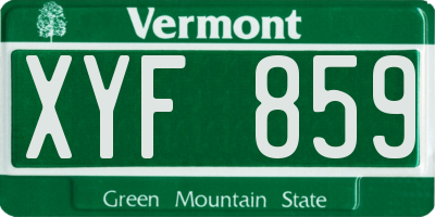 VT license plate XYF859