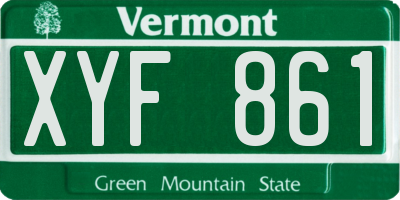 VT license plate XYF861