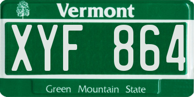 VT license plate XYF864