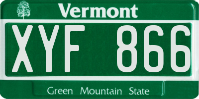 VT license plate XYF866