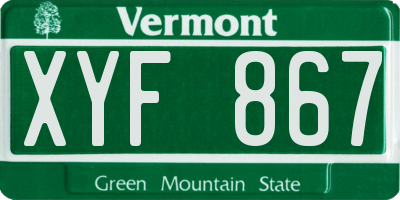 VT license plate XYF867